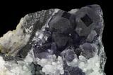 Cuboctahedral Fluorite Crystals with Pyrite on Quartz - China #147052-2